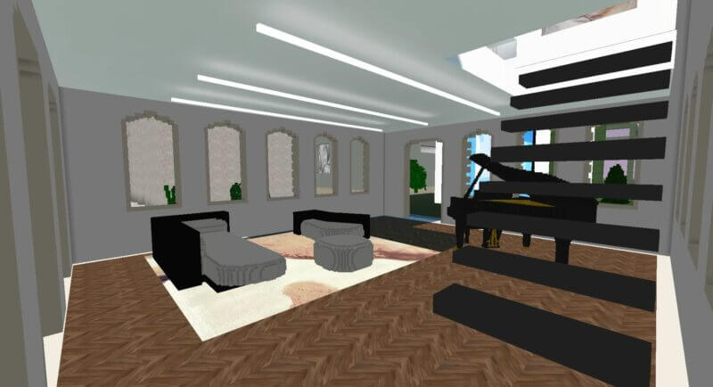 NellyRodi lounge in the Cryptovoxels Metaverse